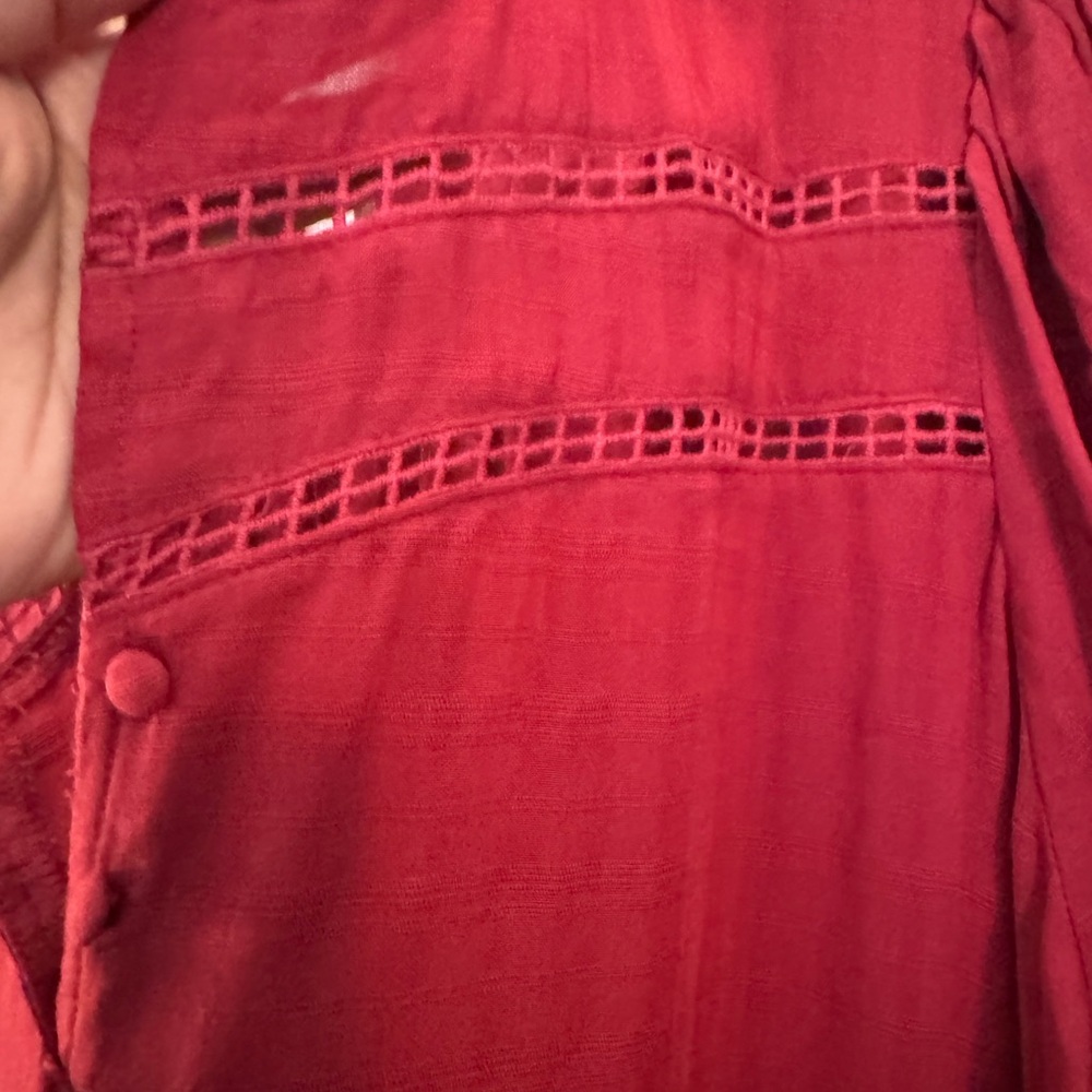 Lane Bryant Womens Blouse Dark Pink Long Sleeve 3/4 button up Size 18/20 - Picture 5 of 5
